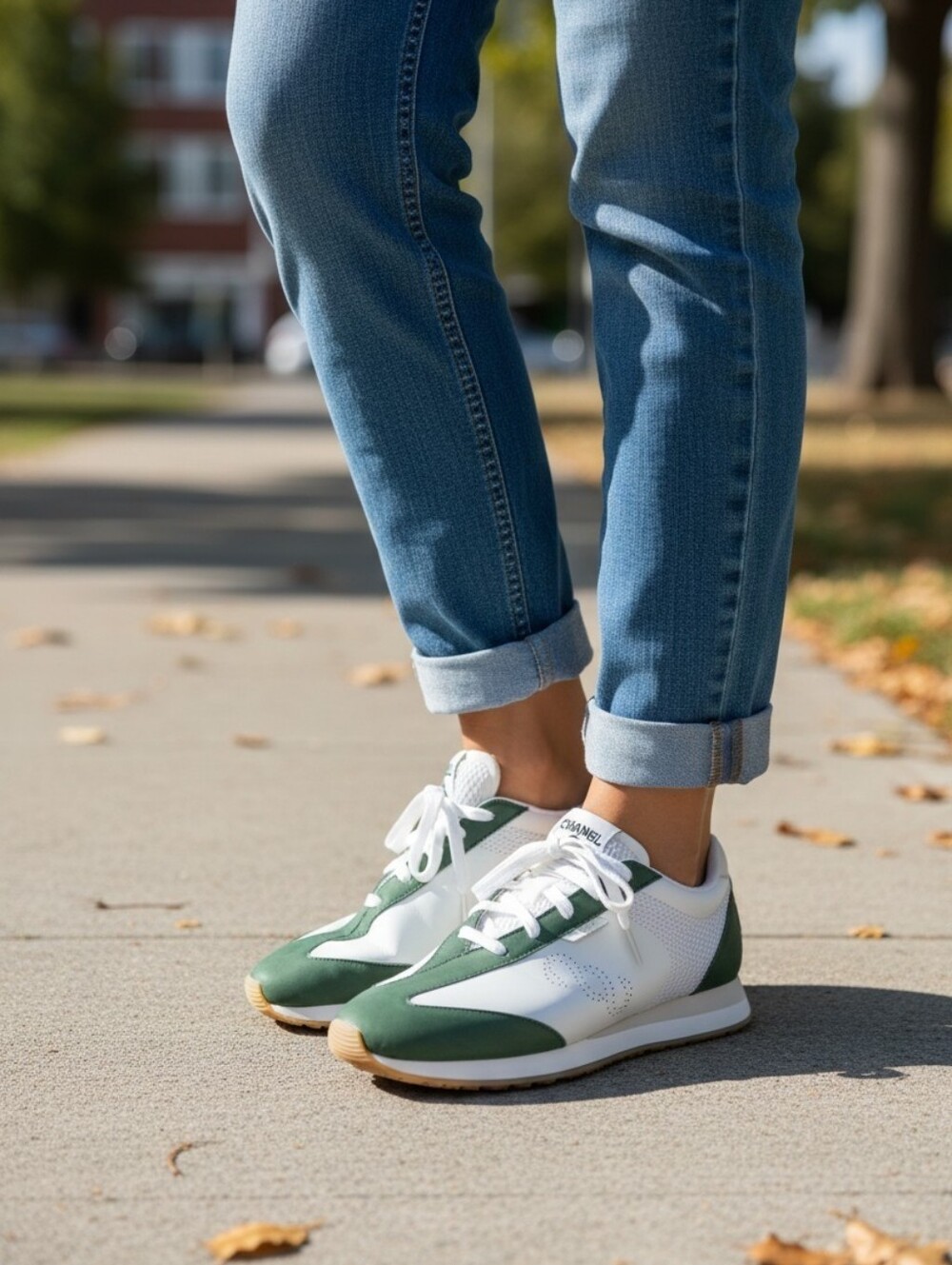 Saysh Three Exclusive Edition Chief White & Green Sneakers